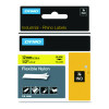Rhino Flexible Nylon Industrial Label Tape, 0.5" X 11.5 Ft, Yellow/Black Print