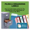 Labelwriter 1-Up File Folder Labels, 0.56" x 3.43", White, 130 Labels Roll, 2 Rolls/Pack