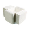 Vanguard Folia Renewable And Compostable Take-Out Container, 3 Compartments, 22 Oz, 5.39 x 5.94 x 2, White, Sugarcane, 300/Ct