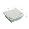 Vanguard Folia Renewable And Compostable Take-Out Container, 3 Compartments, 22 Oz, 5.39 x 5.94 x 2, White, Sugarcane, 300/Ct