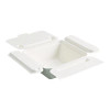 Vanguard Folia Renewable And Compostable Take-Out Container, 3 Compartments, 22 Oz, 5.39 x 5.94 x 2, White, Sugarcane, 300/Ct