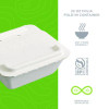 Vanguard Folia Renewable And Compostable Take-Out Container, 3 Compartments, 22 Oz, 5.39 x 5.94 x 2, White, Sugarcane, 300/Ct