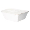 Vanguard Folia Renewable And Compostable Take-Out Container, 3 Compartments, 35 Oz, 5.8 x 6.9 x 2.5, White, Sugarcane, 300/Ct