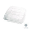 Renewable And Compostable Clear Clamshell Hinged Food Containers, 8 x 8 x 3, Plastic, 80/Pack, 2 Packs/Carton