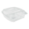 Renewable And Compostable Clear Clamshell Hinged Food Containers, 8 x 8 x 3, Plastic, 80/Pack, 2 Packs/Carton