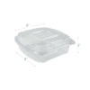 Renewable And Compostable Clear Clamshell Hinged Food Containers, 8 x 8 x 3, Plastic, 80/Pack, 2 Packs/Carton