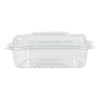 Renewable And Compostable Clear Clamshell Hinged Food Containers, 8 x 8 x 3, Plastic, 80/Pack, 2 Packs/Carton