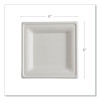 Vanguard Renewable And Compostable Sugarcane Plates, 6 x 6, White, 500/Carton