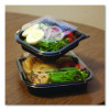 Bluestripe Premium Take-Out Containers, 6.77 x 6.6 x 2.31, Black/Clear, Base/Lid Combo, Plastic, 150/Carton