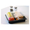 100% Recycled Content 9" Premium Take Out Containers, 42 Oz, 9 x 8.8 x 1.6, Black/Clear, Plastic, 50/Pack, 3 Packs/Carton
