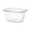 Renewable And Compostable Rectangular Deli Containers With Lid, 16 Oz, 3 x 4 x 3, Clear, Plastic, 100/Pack, 3 Packs/Carton