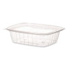 Renewable And Compostable Rectangular Deli Containers With Lid, 24 Oz, 4 x 5.5 x 2, Clear, Plastic, 50/Pack, 4 Packs/Carton