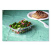 Renewable And Compostable Rectangular Deli Containers With Lid, 8 Oz, 3 x 4.83 x 1.5, Clear, Plastic, 50/Pack, 4 Packs/Carton