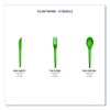 Plantware Compostable Cutlery, Knife, Plastic, Green, 1,000/Carton