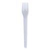Plantware Compostable Cutlery, Fork, Plastic, White, 1,000/Carton