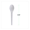 Plantware Compostable Cutlery, Spoon, Plastic, White, 1,000/Carton