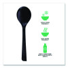 100% Recycled Content Cutlery, Soup Spoon, Plastic, Black, 50/Pack, 20 Packs/Carton