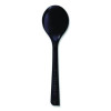 100% Recycled Content Cutlery, Soup Spoon, Plastic, Black, 50/Pack, 20 Packs/Carton