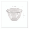 Renewable And Compostable Salad Bowls With Lids, 48 Oz, Clear, Plastic, 150/Carton