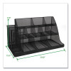 Network Collection 14-Compartment Coffee Cup And Condiment Countertop Organizer, 11.61 x 23.9 x 12.76, Black