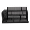 Network Collection 14-Compartment Coffee Cup And Condiment Countertop Organizer, 11.61 x 23.9 x 12.76, Black