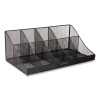 Network Collection 11-Compartment Coffee Cup And Condiment Countertop Organizer, 9.5 x 17.88 x 6.63, Black