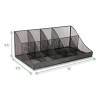 Network Collection 11-Compartment Coffee Cup And Condiment Countertop Organizer, 9.5 x 17.88 x 6.63, Black