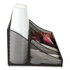 Network Collection 11-Compartment Coffee Cup And Condiment Countertop Organizer, 9.5 x 17.88 x 6.63, Black