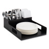 Network Collection Utensil, Napkin And Plate Countertop Organizer, 15.2 x 11.5 x 4.45, Plastic, Black