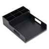 Network Collection Utensil, Napkin And Plate Countertop Organizer, 15.2 x 11.5 x 4.45, Plastic, Black
