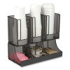 Network Collection 2-Tier 6-Compartment Coffee Cup And Condiment Countertop Organizer, 5 x 13 x 11.5, Black