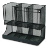 Network Collection 2-Tier 6-Compartment Coffee Cup And Condiment Countertop Organizer, 5 x 13 x 11.5, Black