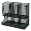 Network Collection 2-Tier 6-Compartment Coffee Cup And Condiment Countertop Organizer, 5 x 13 x 11.5, Black
