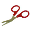 Angled First Aid Kit Scissors, 4" Long, 1.5" Cut Length, Crane-Style Red Handle