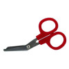Angled First Aid Kit Scissors, 4" Long, 1.5" Cut Length, Crane-Style Red Handle