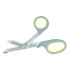 Titanium-Bonded Angled Medical Shears, 7" Long, 3" Cut Length, Crane-Style Gray/Yellow Handle
