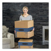 Smoothmove Prime Moving/Storage Boxes, Hinged Lid, Regular Slotted Container, Small, 12" x 16" x 12", Brown/Blue, 10/Carton