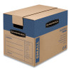 Smoothmove Prime Moving/Storage Boxes, Hinged Lid, Regular Slotted Container, Small, 12" x 16" x 12", Brown/Blue, 10/Carton