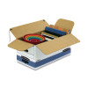 Stor/File Medium-Duty Strength Storage Boxes, Letter Files, 12.25" X 24.13" X 10.75", White/Blue, 12/Carton