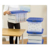 Heavy Duty Plastic File Storage, Letter/Legal Files, 14" X 17.38" X 10.5", Clear/Blue