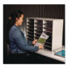 Literature Organizer, 24 Letter Compartments, 29 x 11.88 x 23.44, Dove Gray