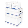 Organizer Storage Boxes, X-Large, 12.75" X 16.5" X 10.5", White/Blue, 12/Carton
