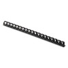 Plastic Comb Bindings For 11 x 8.5 Documents, 19 Rings, 0.38" (55-Sheet) Capacity, Black, 25/Pack