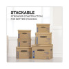 Smoothmove Classic Moving/Storage Boxes, Half Slotted Container (Hsc), Medium, 15" x 18" x 14", Brown/Blue, 8/Carton