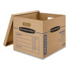 Smoothmove Classic Moving/Storage Boxes, Half Slotted Container (Hsc), Medium, 15" x 18" x 14", Brown/Blue, 8/Carton