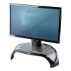 Smart Suites Corner Monitor Riser, For 21" Monitors, 18.5" X 12.5" X 3.88" To 5.13", Black/Clear Frost, Supports 40 Lbs