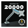 Platinum Series Single Monitor Arm, For 40" Monitors, 360 Deg Rotation, 45 Deg Tilt, 180 Deg Pan, Silver, Supports 20 Lb