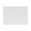 Magnetic Two-Sided Red/Blue Ruled Dry Erase Board, 12" x 9", White Surface, 12/Pack