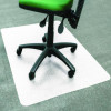 Cleartex Polypropylene Foldable Chair Mat For Low Pile Carpeted Floors, Rectangular, 35" x 46", Translucent White