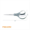 Contoured Performance Scissors, 8" Long, 3.13" Cut Length, Straight Gray Softgrip Handle